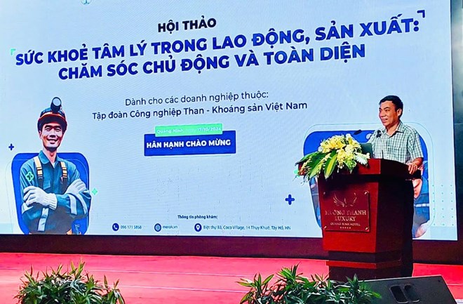 Quang cảnh Hội thảo sức khỏe tâm lý cho người lao động ngành Than. Ảnh: Nguyễn Hùng